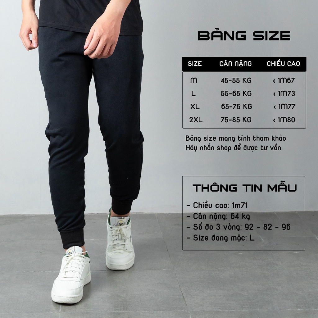 Jogger nỉ THE 1992 Quần thể thao nam basic 3 màu