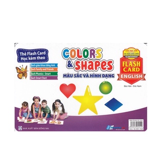 Sách - thẻ flash card tiếng anh học kèm theo - colors and shapes - màu sắc và hình dạng