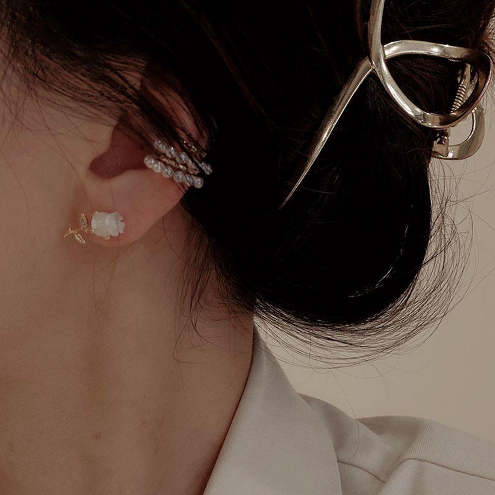 Bông Tai Hình Trái Tim Hoa Hồng Phong Cách Retro Thời Trang Cho Nữ