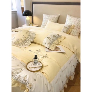 Bộ chăn ga siêu phẩm lụa thêu hoa ly 100s cao cấp