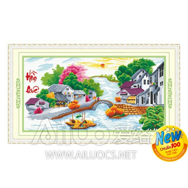 Tranh thêu phong cảnh 51399 hồn quê