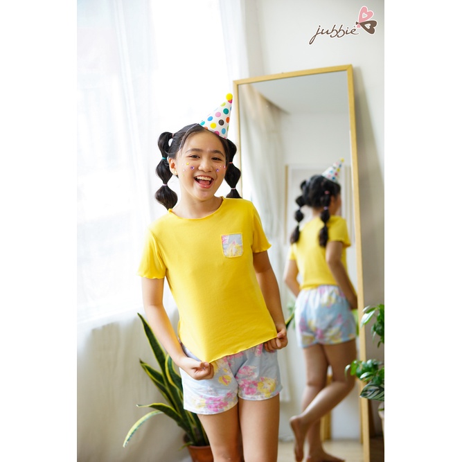 Đồ mặc nhà bộ quần short kate áo thun cotton bé gái jubbie kids 81009