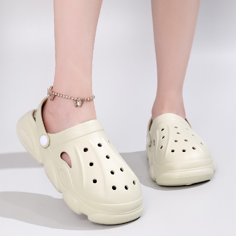 Sticker crocs Shoe Decoration for crocs đế caoDép Crocs Chống Trượt Thiết Kế Đục Lỗ Thời Trang Đi Biển Cho Nữ