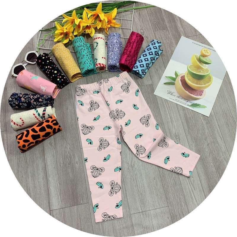 Combo 3 Quần legging dài bé gái thun cotton co giãn 4 chiều xuất xịn mềm mịn 10-41kg