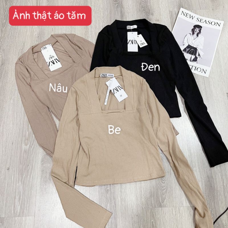 Áo len tăm cổ vuông