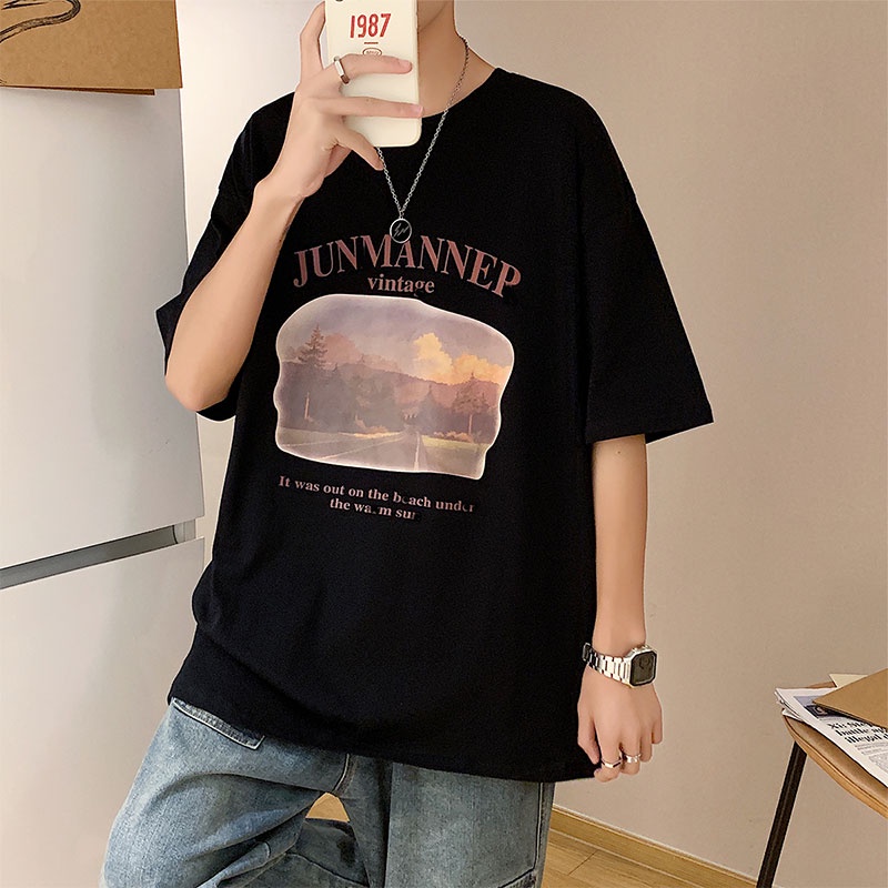 Áo nam Tay Ngắn Phong Cách Hip Hop Thời Trang Đường Phố