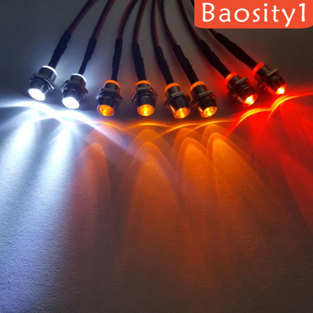 [Baosity1] Bộ 8 Đèn Pha LED Cho Xe Điều Khiển Từ Xa Traxxas HSP Redcat RC4wd Axial SCX10 D90 HPI
