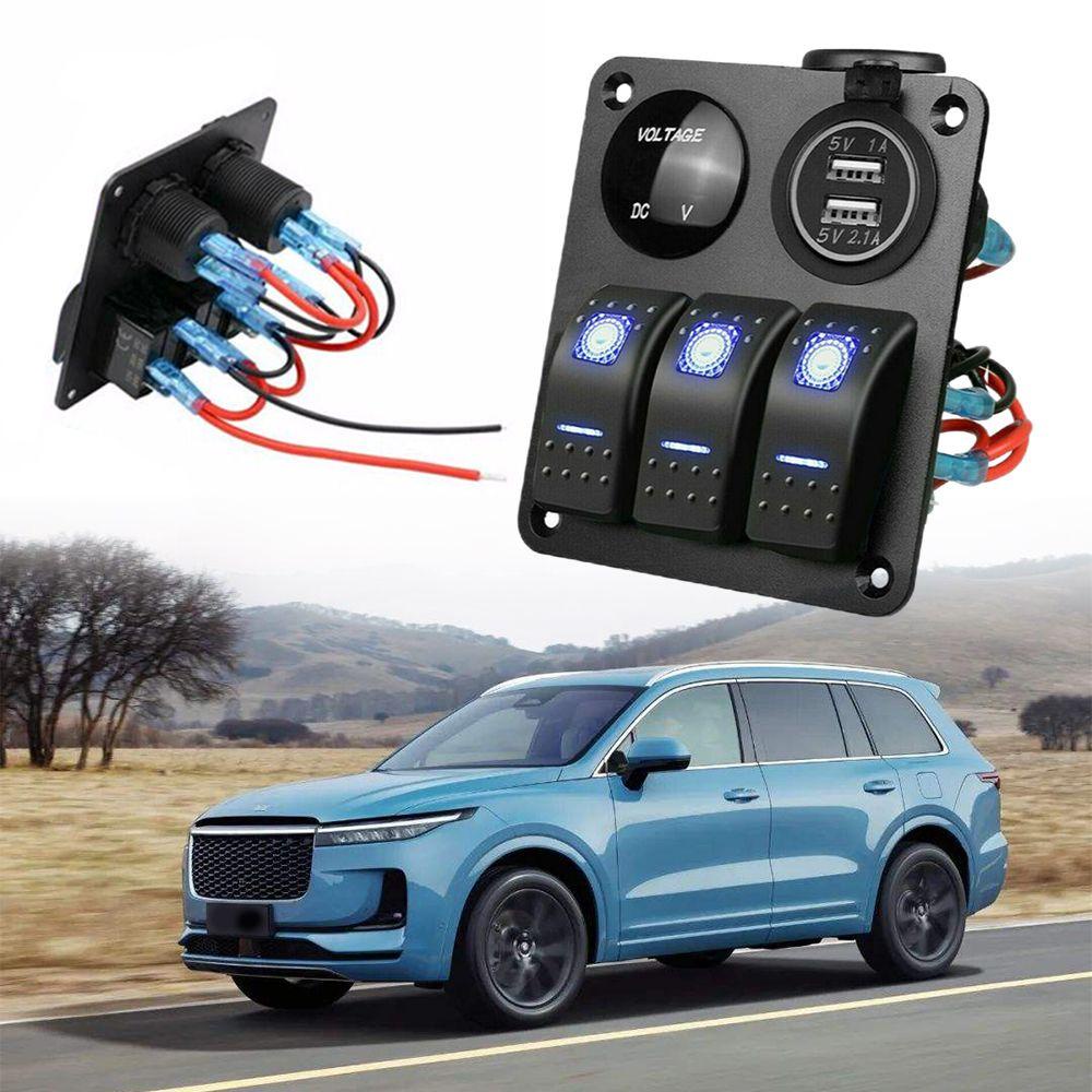 Vôn Kế Kỹ Thuật Số Cổng USB Kép Có Đèn LED Chống Nước Sửa Chữa Xe Hơi / Caravans