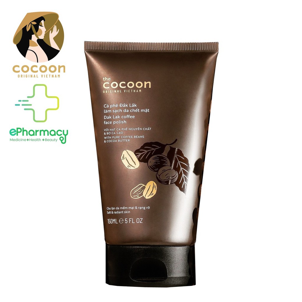 Tẩy Tế Bào Chết Mặt COCOON Cà Phê Đắk Lắk làm sáng da - COCOON Dak Lak Coffee Face Polish 150ml