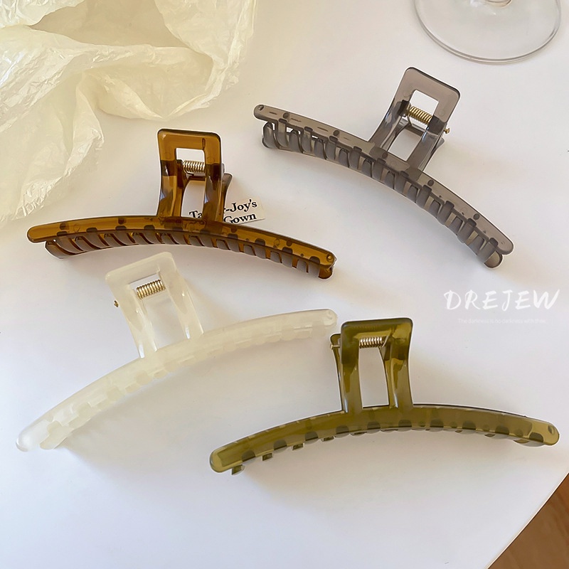 DREJEW Kẹp tóc acrylic màu thạch hình vuông thời trang Hàn Quốc đơn giản dễ phối đồ