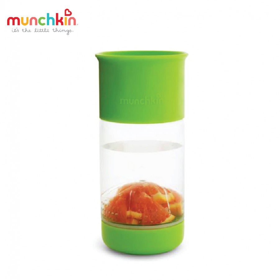 Cốc Uống Nước 360 Độ Munchkin Cho Bé Chống Đổ Có Ngăn Ép Trái Cây ( 414ML )