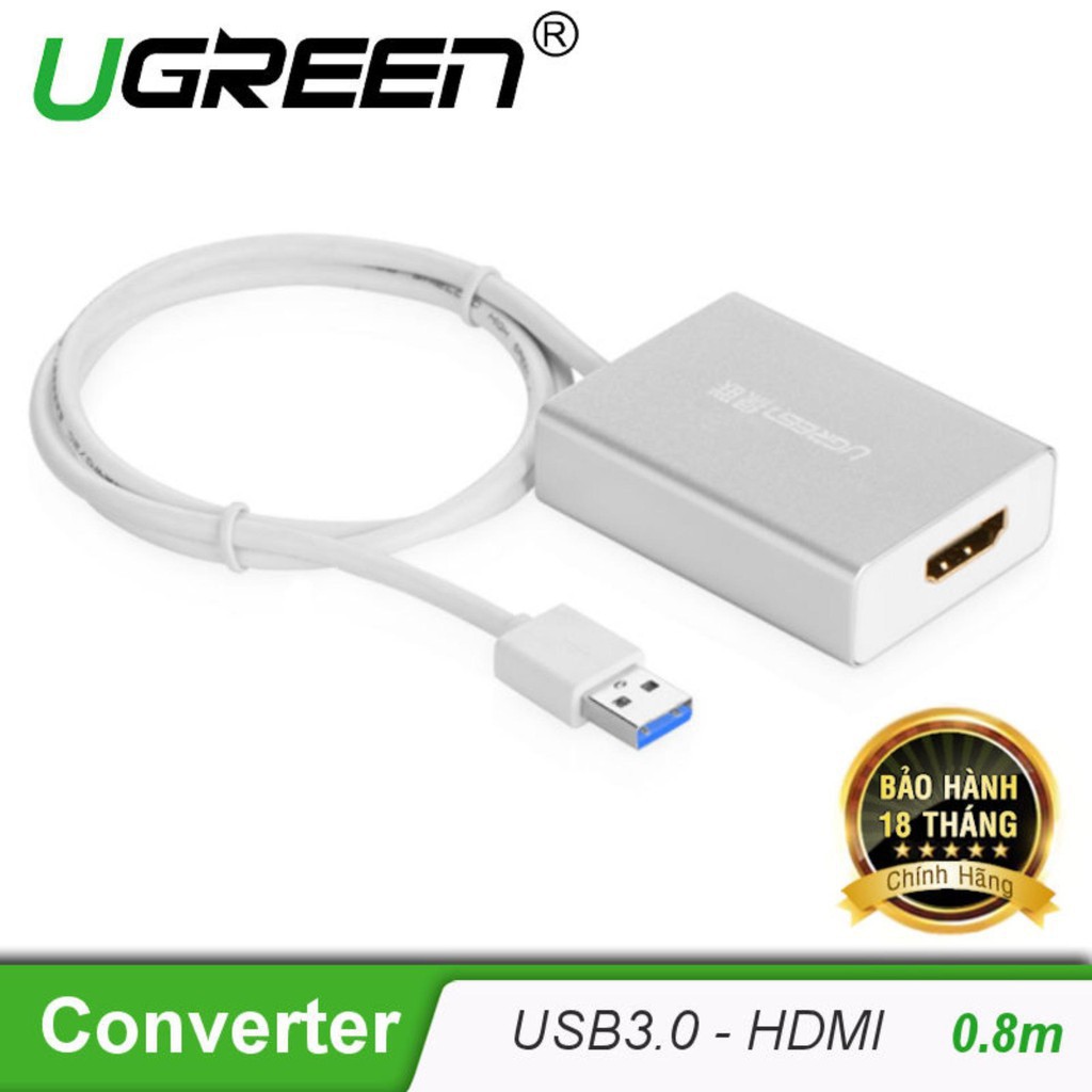 [Mã ELHACE giảm 4% đơn 300K] Cáp chuyển USB 3.0 to HDMI Cao cấp Ugreen 40229 Chính Hãng