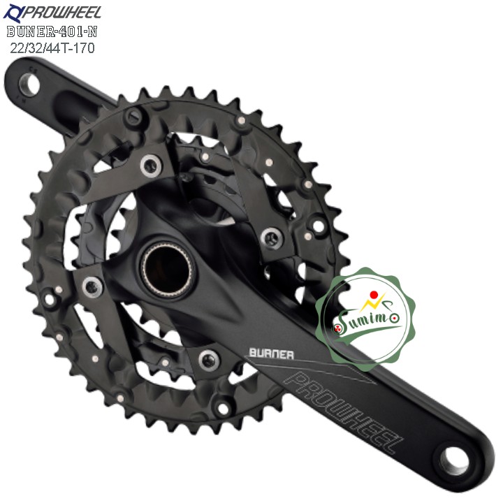 Giò dĩa PROWHEEL Burner-401-N 22/32/44T-170mm kèm BB - Chính hãng