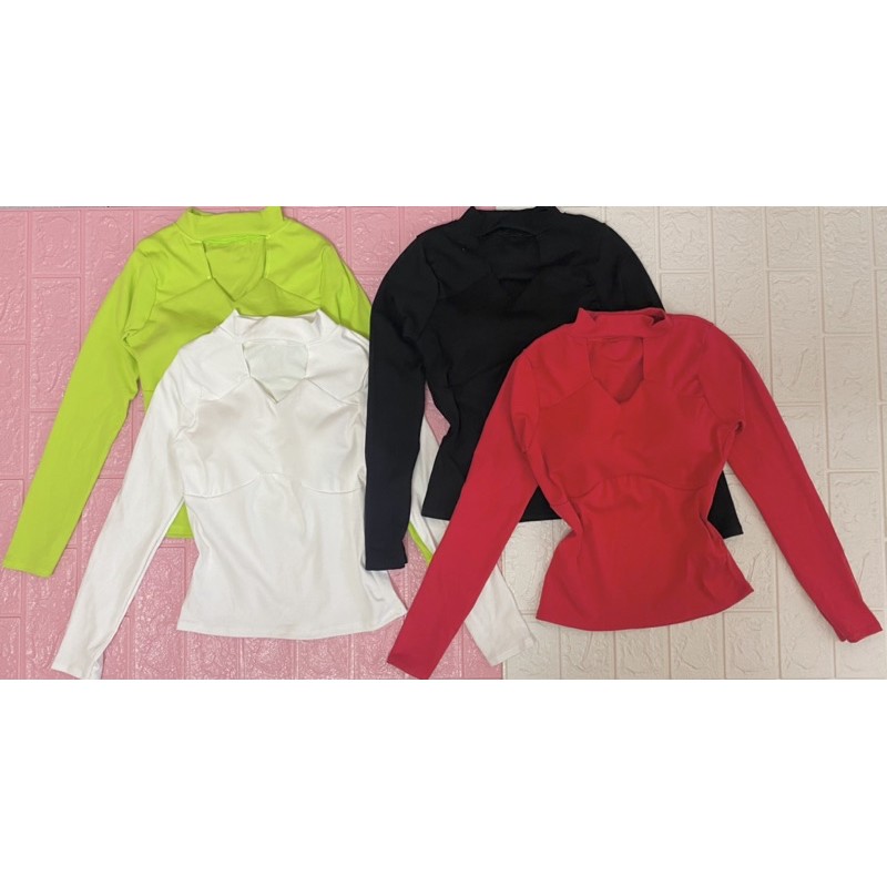 Áo thun kiểu nữ khoét hở ngực, áo có mút ngực, chất thun borip đẹp | BigBuy360 - bigbuy360.vn