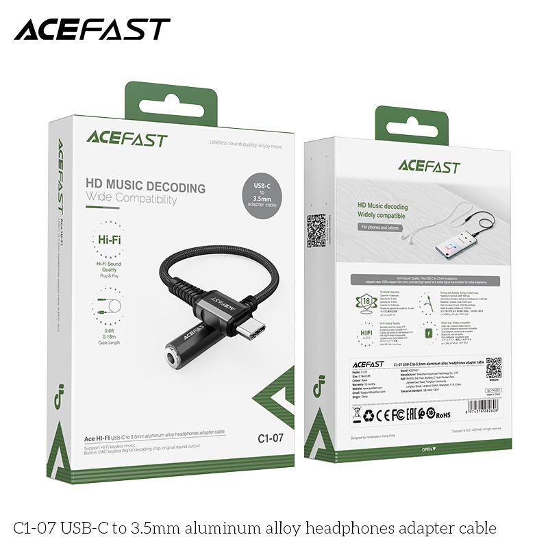 Cáp chuyển âm thanh ACEFAST USB-C to 3.5mm  - C1-07