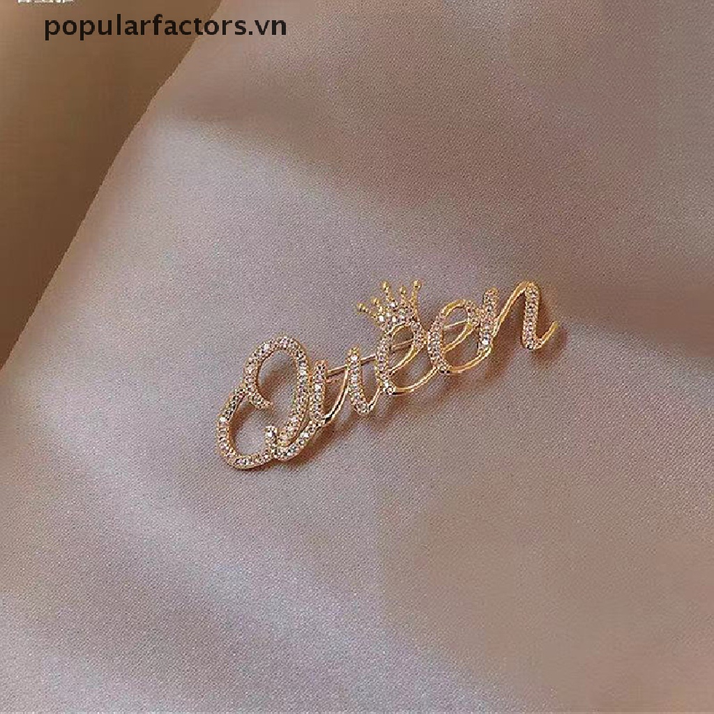 Ghim Cài Áo 2 Màu Hình Vương Miện Đính Đá Thời Trang