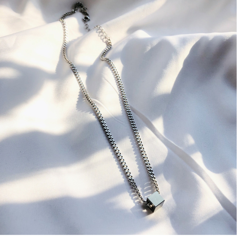 Vòng cổ kiểu dáng hình học phong cách hiphop Hàn Quốc