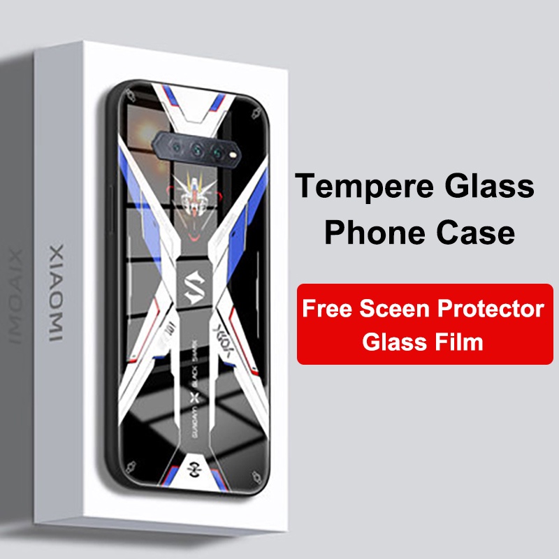 Dành Cho Cá Mập Đen 4 4s Ốp Lưng Kính Cường Lực Full Cover GUNDAM Thiết Kế Dành Cho Xiaomi BlackShark4 Pro Dành Cho Cá Mập Đen 4s Pro 4sPro