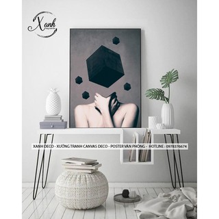 Tranh canvas CÔ GÁI TRỪU TƯỢNG HIỆN ĐẠI GỒM KHUNG 50X70 CM