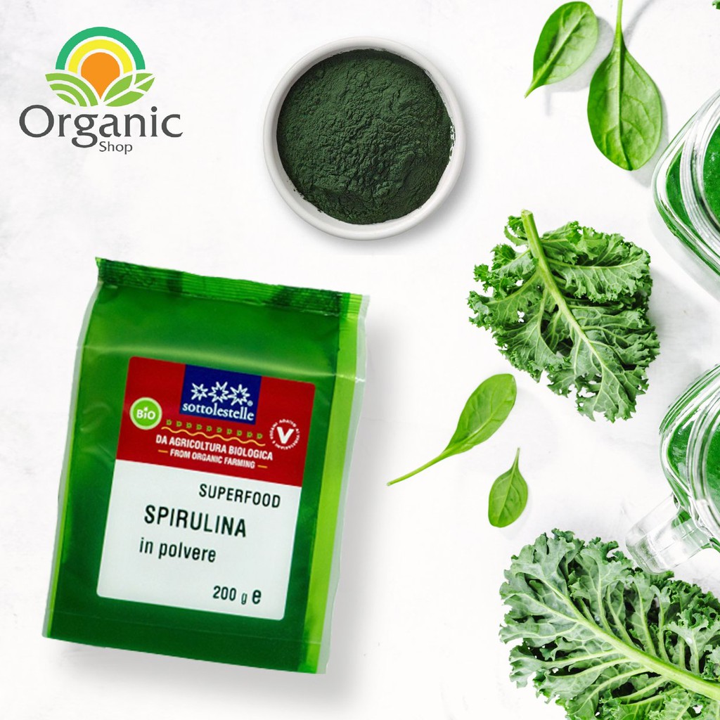 (HSD 09/2023) Bột tảo Spirulina hữu cơ Sottolestelle 200g