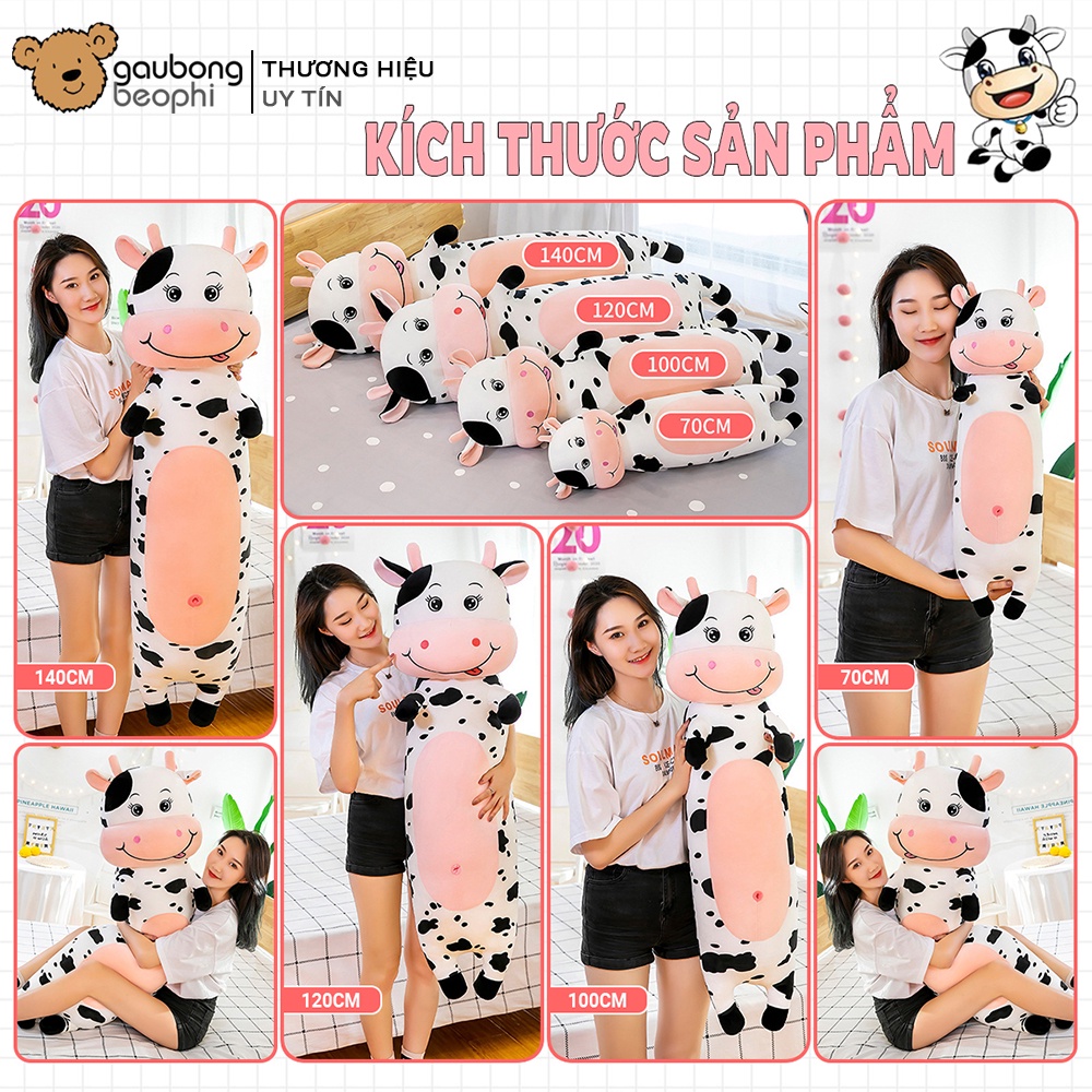 Gấu bông bò sữa dáng dài đủ size, dùng làm gối ôm, quà tặng, hàng cao cấp shop Gấu Bông Béo Phì
