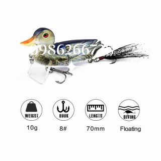 Mồi Câu Lure Hình Vịt 3D Siêu Nhạy