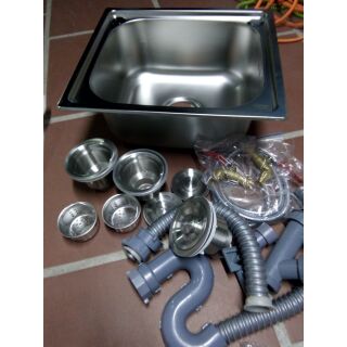 Combo 1 chậu rửa bát kèm xiphông ,2 bầu inoc,2 vòi đồng 1 dây sen