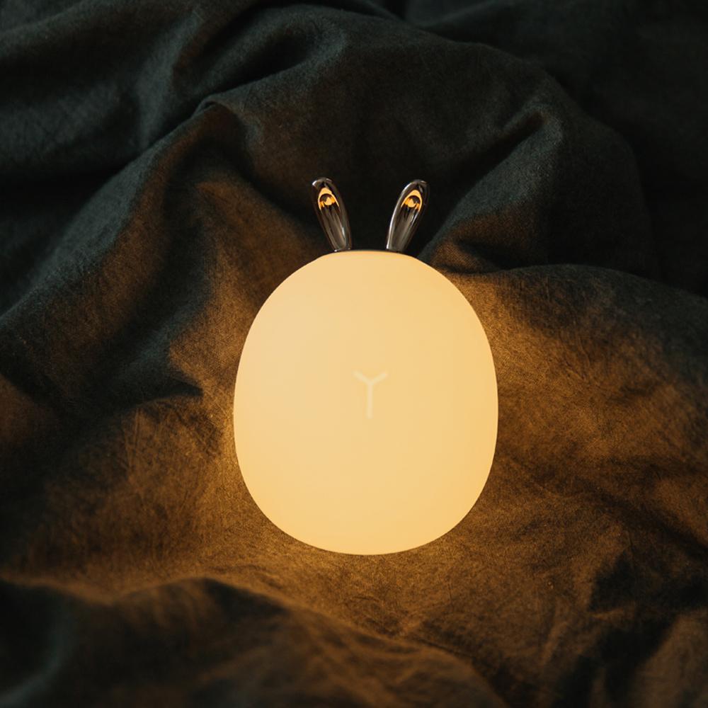 Uareliffe Đèn LED ban đêm Hươu nai Ánh sáng ấm lạnh USB có thể sạc lại Đèn ngủ êm ái Cho trẻ em Nắp đèn silicon mềm Chế độ chiếu sáng 3 cấp độ Đèn LED để bàn cho phòng ngủ