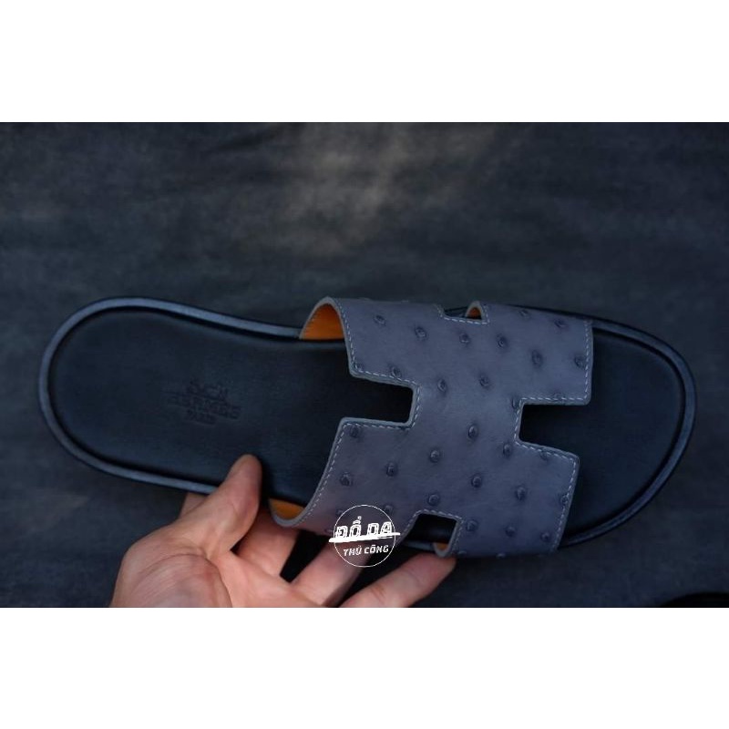 Dép hermes nam da đà điểu