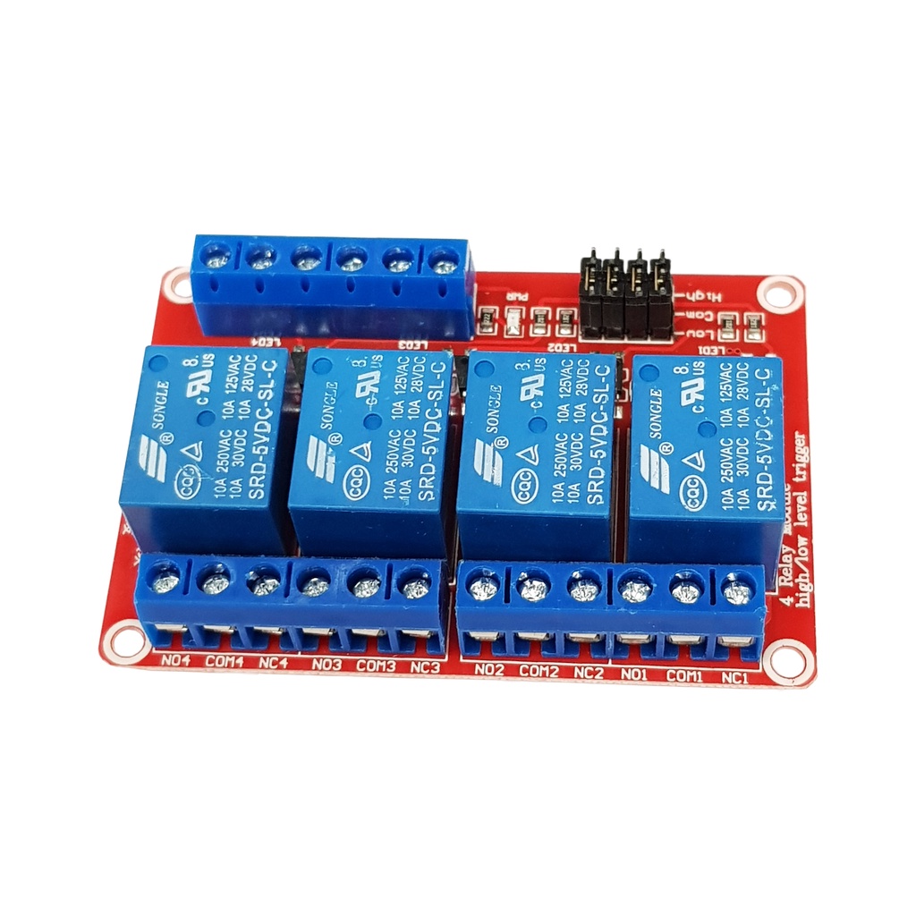 Module 4 Relay Kích H/L 5VDC, 12VDC (Tùy chọn)
