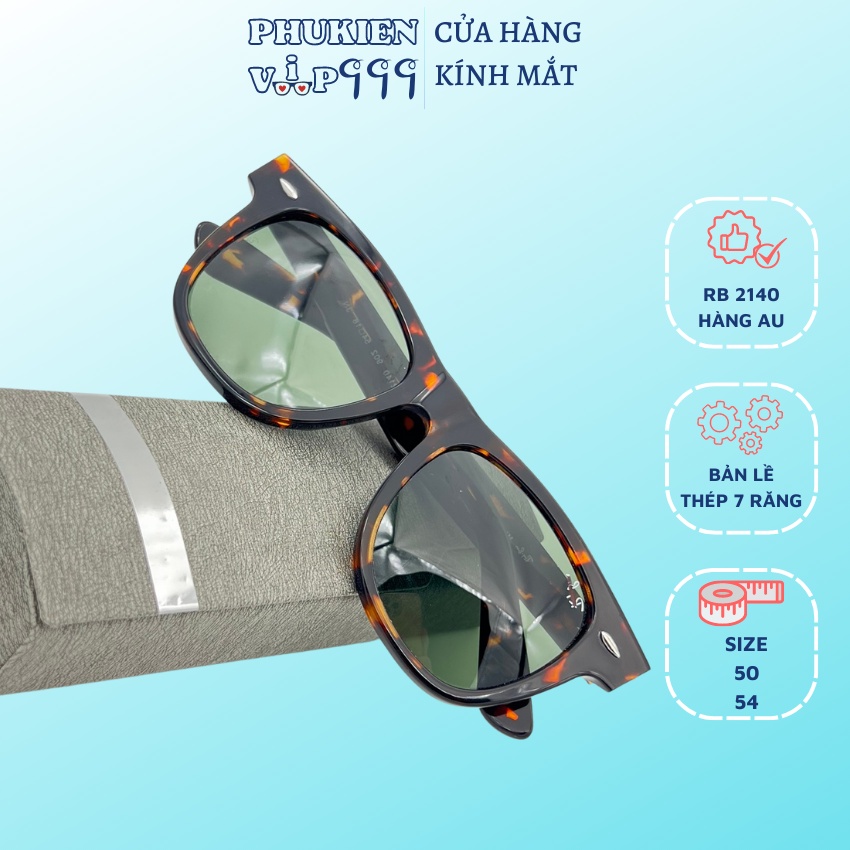 Kính mắt unisex⚡ CHUẨN AUTH ⚡ Kính thời trang nam nữ RB 2140 hàng Au bản lề thép 7 răng thời thượng, chống tia uv