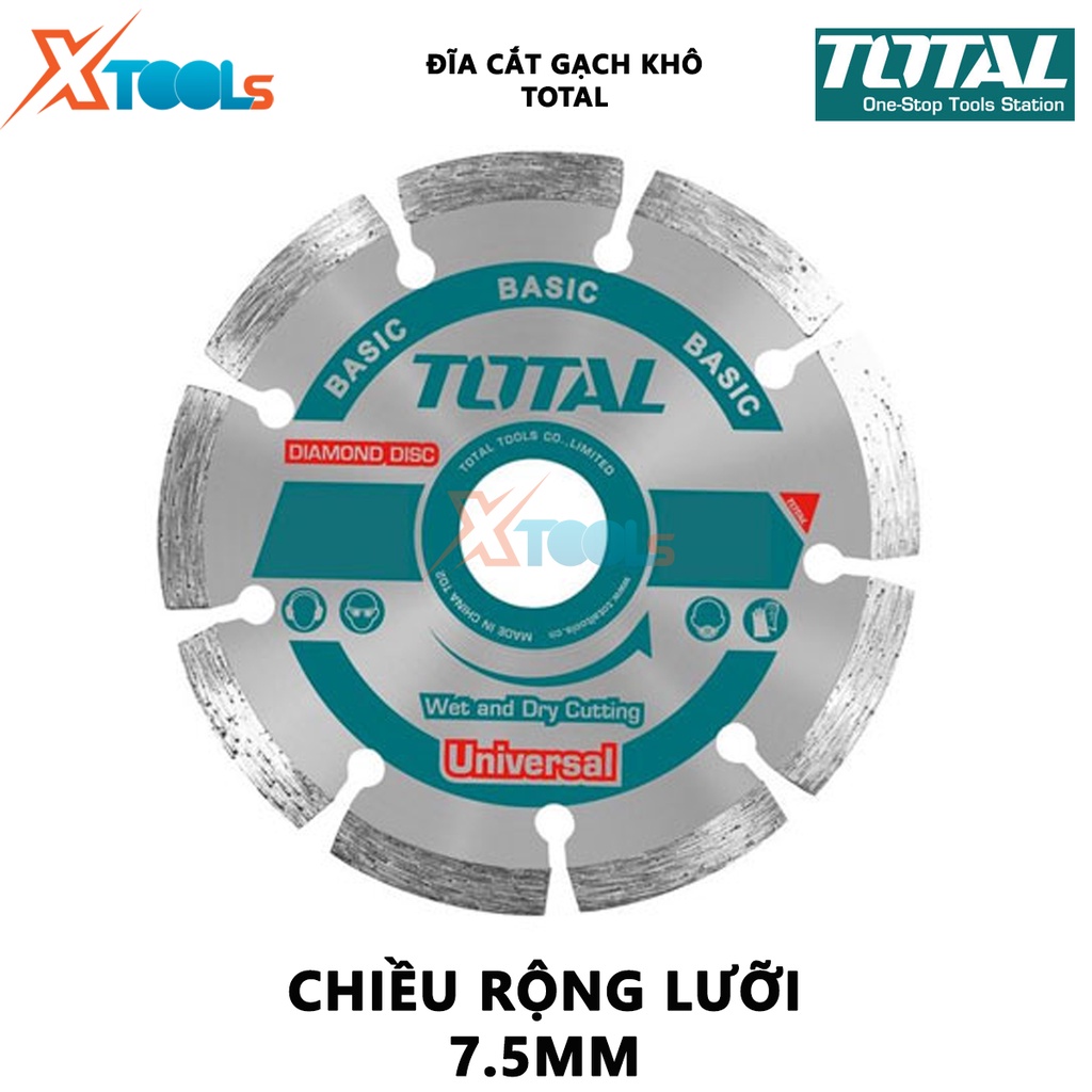 Đĩa cắt gạch khô Total | đĩa cắt gach khô hợp kim kích thước 7” và 9” [CHÍNH HÃNG] [XTOOLS]