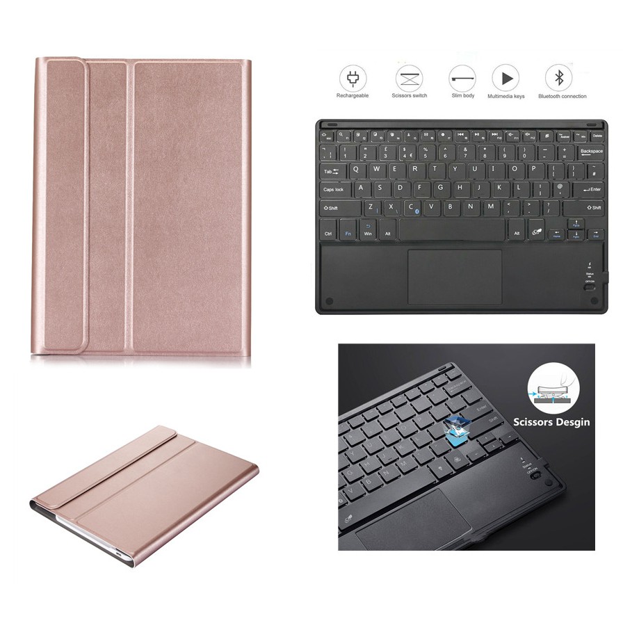 Bao Da Nắp Gập Kiêm Bàn Phím Không Dây Bluetooth 3.0 Cho Samsung Galaxy Tab S6 10.5 T860 / T865