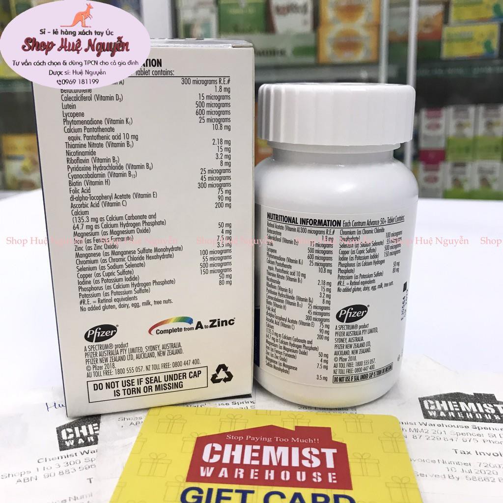 Vitamin tổng hợp cho người trên 50 tuổi Centrum Advance 50+ Úc | BigBuy360 - bigbuy360.vn