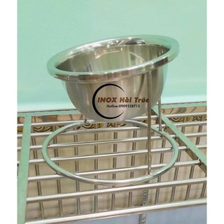 Tô chén inox cho chó mèo - bát ăn treo chuồng - chén treo lồng - chân đế chống đổ tô inox