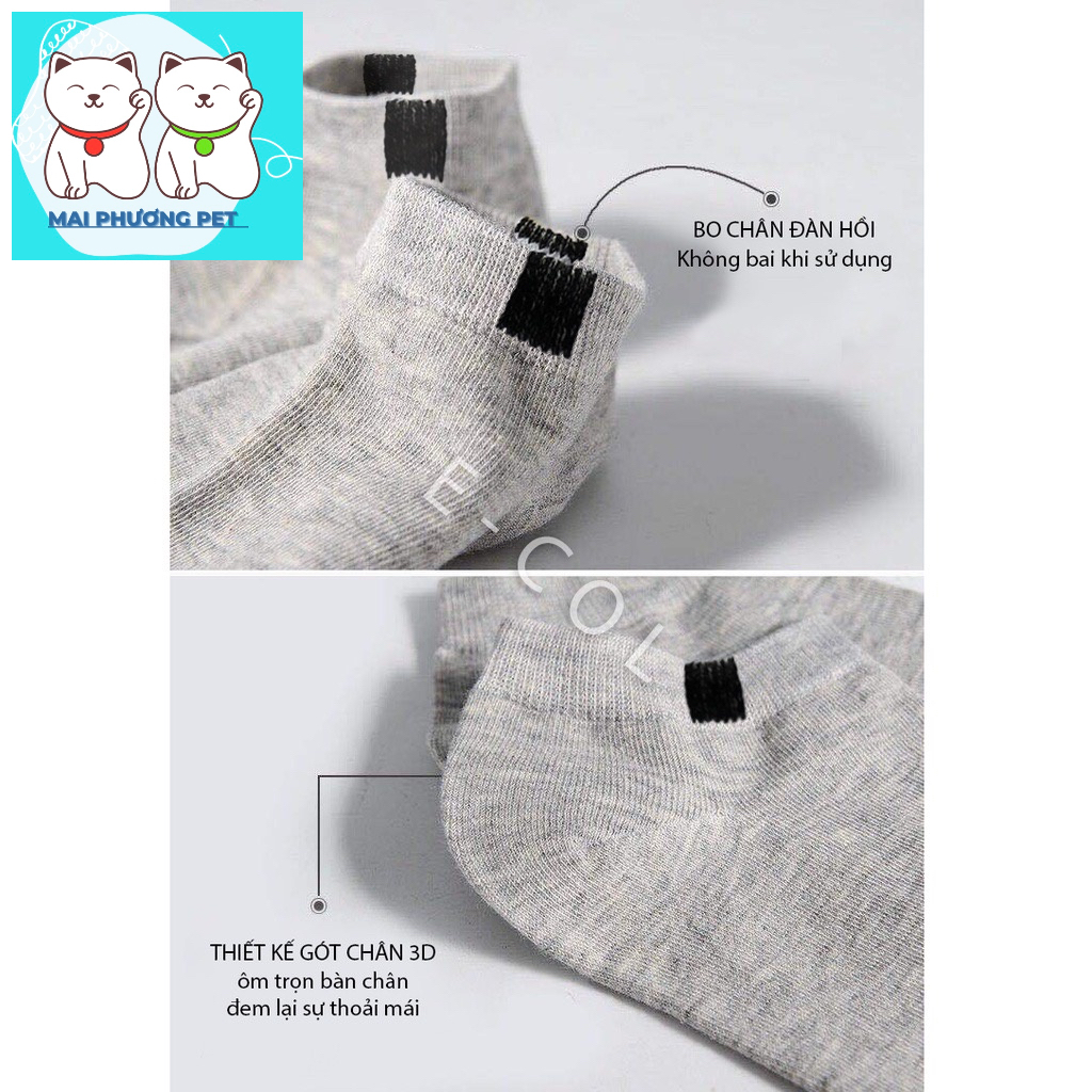 Combo 5 đôi tất nam nữ cổ ngắn sợi tre trộn màu MS01 cao cấp công nghệ nano khử mùi chống hôi chân