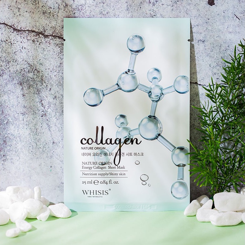 Mặt Nạ Dưỡng Da WHISIS Nature Origin Energy Collagen Sheet Mask Giúp Căng Bóng Và Sáng Da Tự Nhiên 25ml