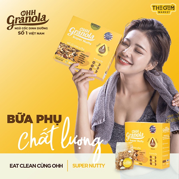 [Sản Phẩm Mới] Ngũ Cốc Granola Giảm Cân Ăn Kiêng Ăn Sáng Vị Mix 5 Loại Hạt Dinh Dưỡng Sấy Khô Siêu Ngon Nutty (250G)