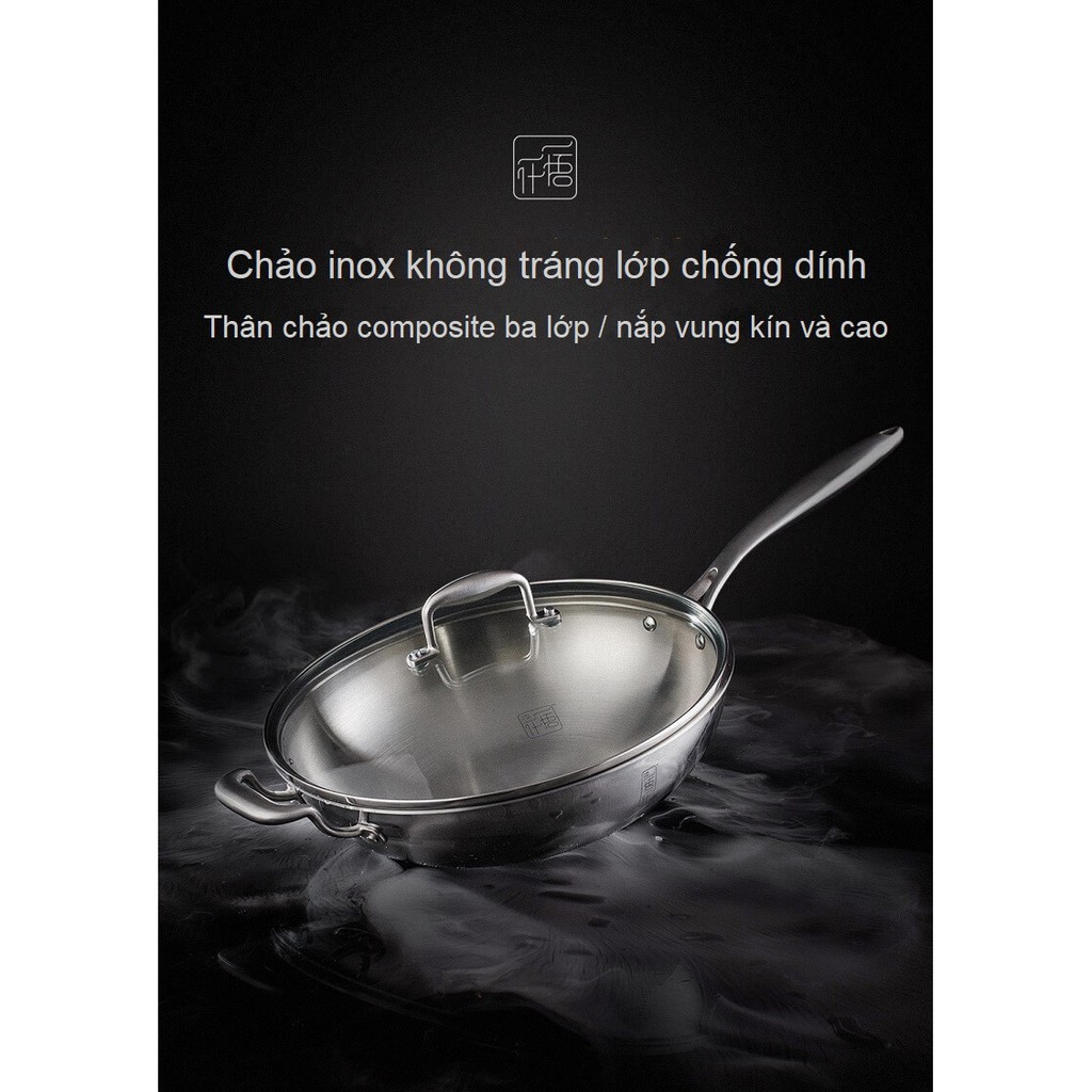 Chảo inox không dùng chất chống dính Xiaomi Huohuo