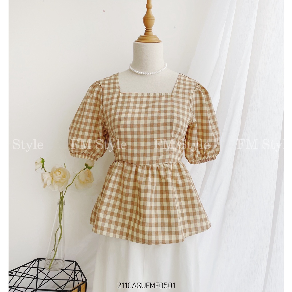 Áo kiểu nữ FM Style tay ngắn dáng lửng phong cách bánh bèo thời trang Hàn Quốc siêu xinh 220118410