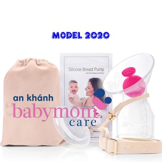 Cốc hứng sữa silicone Nature bond USA new model 2020 kèm dây đeo, nút chặn, nắp