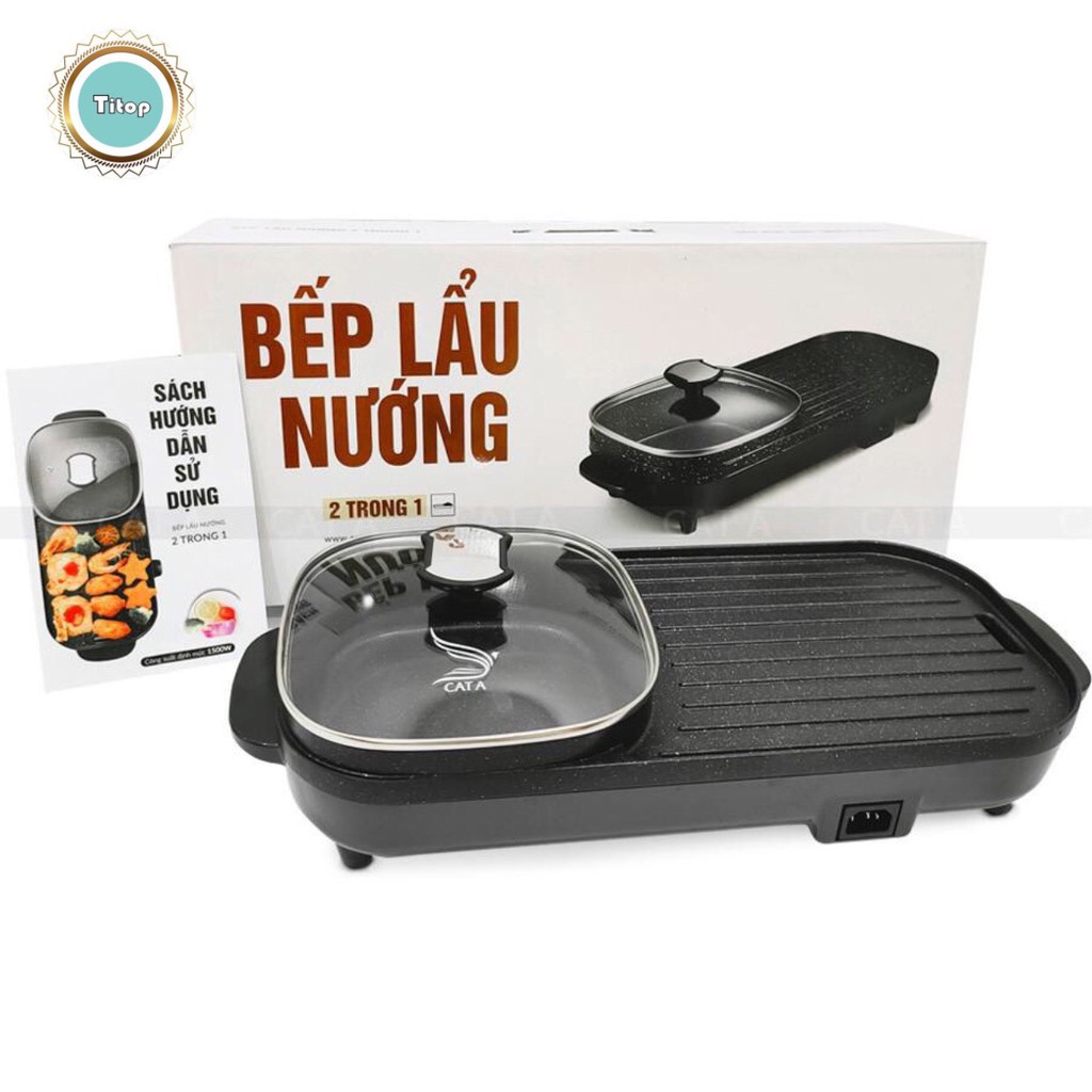 [BH 1 Năm] BẾP LẨU NƯỚNG CAO CẤP 2 TRONG 1 - Chống dính - Thiết kế tiện dụng