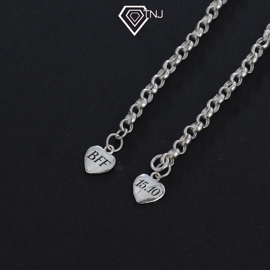 Vòng tay đôi bạn thân gắn nam châm khắc tên đẹp - Món quà kỉ niệm tình bạn LTD0022 - TNJ