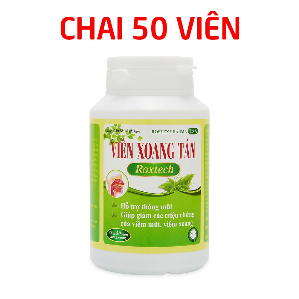 Viên Xoang Tán Roxtech thảo dược giúp giảm viêm xoang, viêm mũi dị ứng - 50 viên