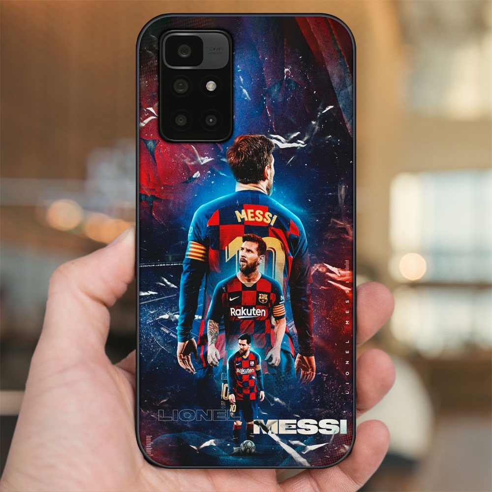 Ốp lưng Xiaomi Redmi 10 viền đen in hình Lionel Messi Barcelona PSG