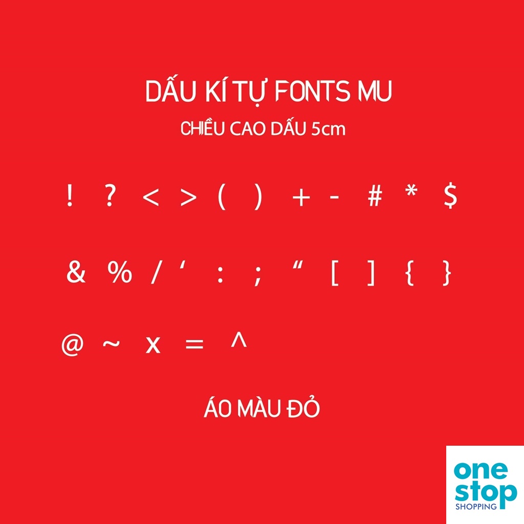 Dấu kí tự tên số bóng đá One shop