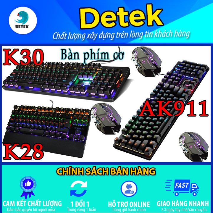 (có video) Combo Bàn phím cơ K28, K30, AK911,K550 và chuột Gaming Q5 cao cấp có LED