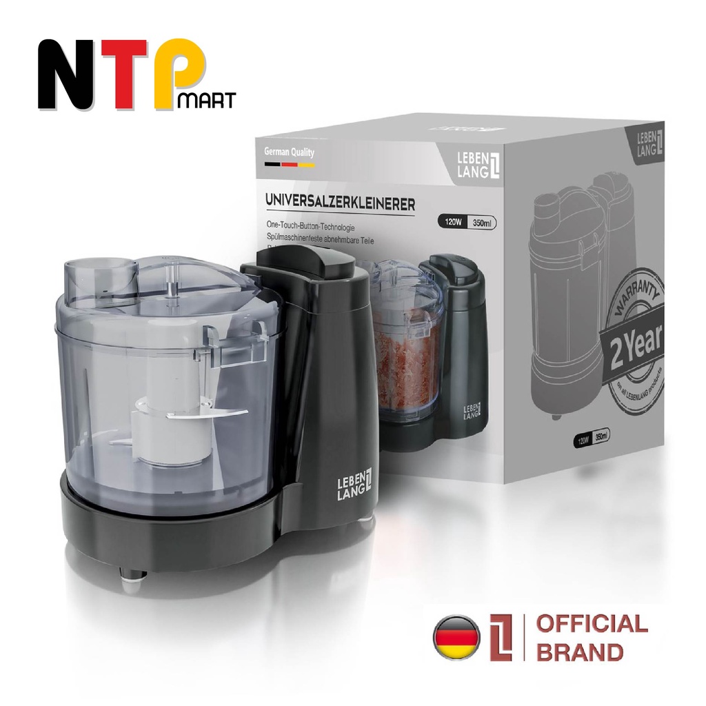 Máy xay đa năng mini LEBENLANG LBU5239 xay thịt, tỏi, hành, ớt, gia vị - cối 350ml, công suất 120ml chính hãng Đức