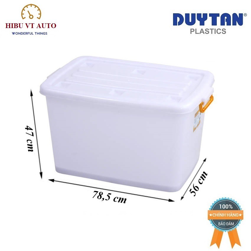 Combo 2 Thùng Nhựa Duy Tân Có Bánh Xe 140L (78.5 x 56 x 47 cm) No.214 giúp bạn bảo quản đồ đạc sạch sẽ,gọn gàng