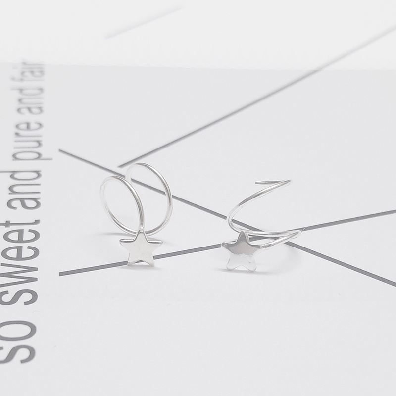 Bông tai bạc nữ dạng móc ánh sáng ngôi sao DaLiA Jewelry khuyên tai bạc cá tính